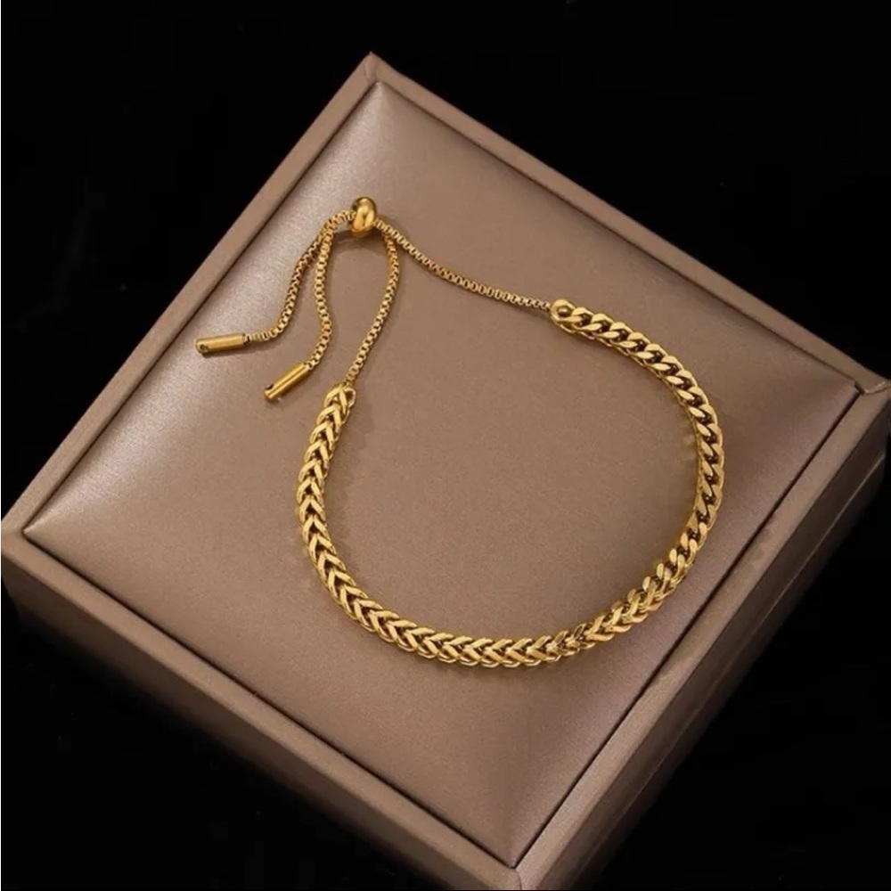 NEW Woven Gold Adjustable Chain Bracelet - Picture 10 of 11